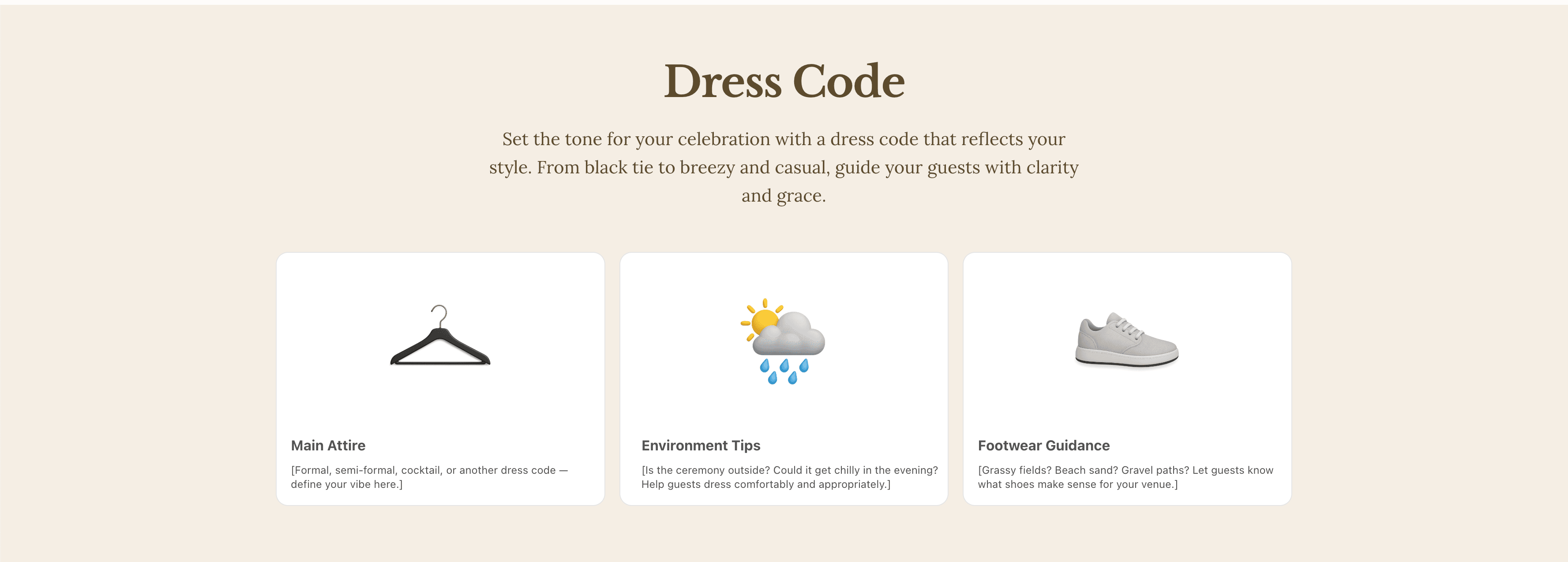 Wedding dress code guide